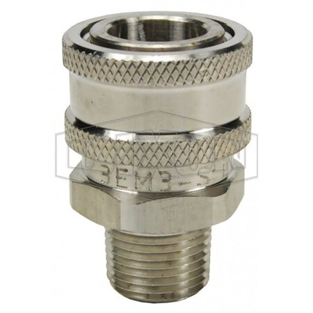 Dixon Straight Through Interchange Quick Connect Coupling, 1/4-18 Nominal, MNPT, 303 SS, Domestic 2EM2-S